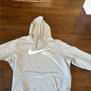 Nike Light Grey Hoodie with white Swoosh Golf